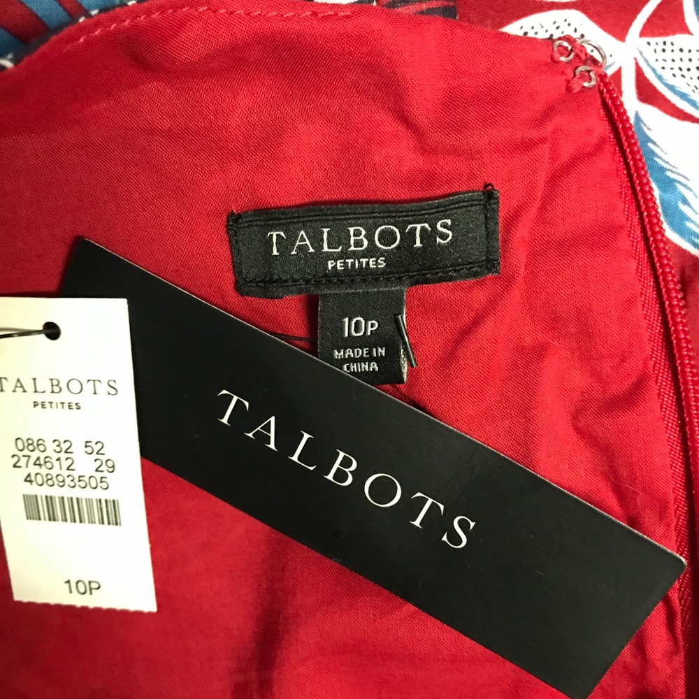 Talbots Red Flower Print Dress - Picture 8 of 9